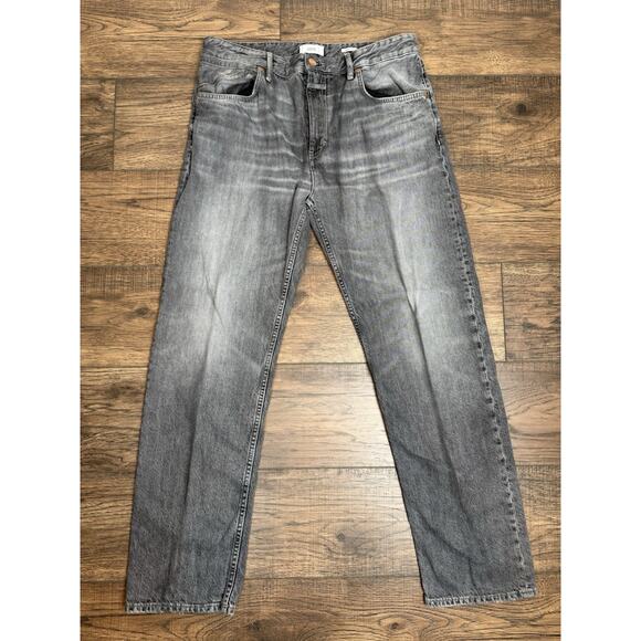 Closed Jeans Mens 36x31 Gray Distressed Denim Straight Organic Cotton Italy - Picture 1 of 10